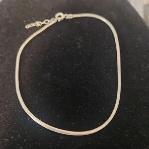 Vintage Marked Italy 925 Sterling Silver Round Snake Chain Bracelet 9"